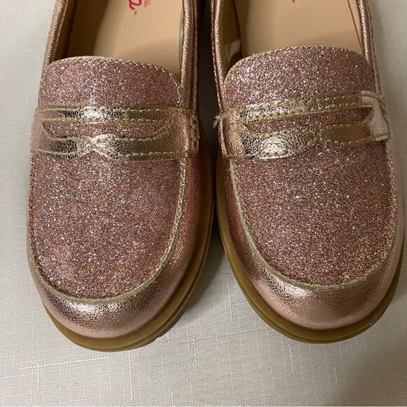 Jellypop Girl Pink Metallic Glitter Moccasins Size 3 - Picture 2 of 8